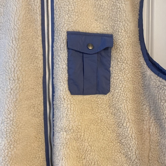 NWOT Peter Millar Vest Men Large 2XL Beige White Autumn Pile Fleece Sherpa - Picture 2 of 5